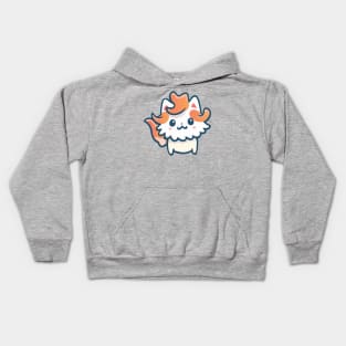 white Persian cat with blue eyes kawaii cat drawing Kids Hoodie